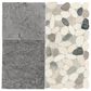 Dal-Tile Pebble Oasis Coal 12" x 12" Art Deco Natural Stone Mosaic Sheet, , large