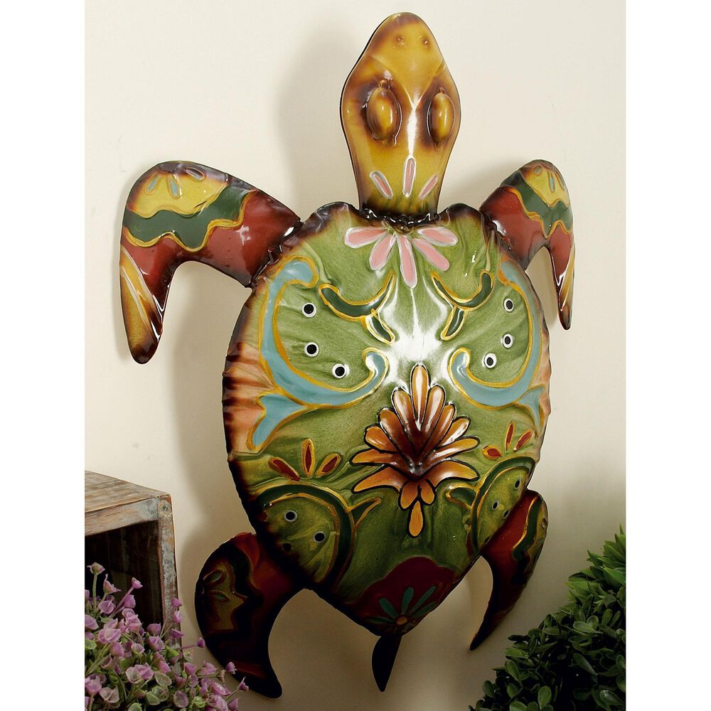 Maple and Jade 19&quot; x 13&quot; Turtle Outdoor Wall Decor in Multicolor, , large
