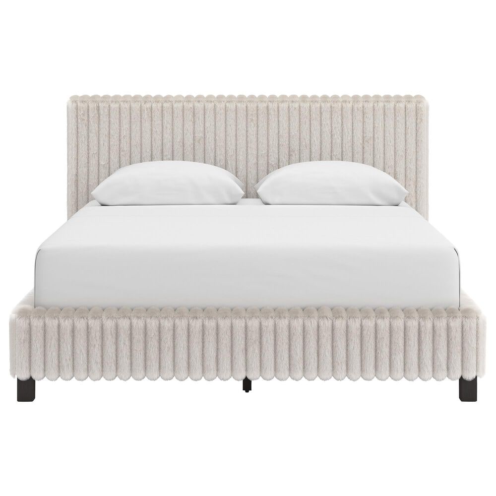 Ashley Zuraleus 4-Piece Queen Upholstered Platform Bedroom Set in Matte White, , large