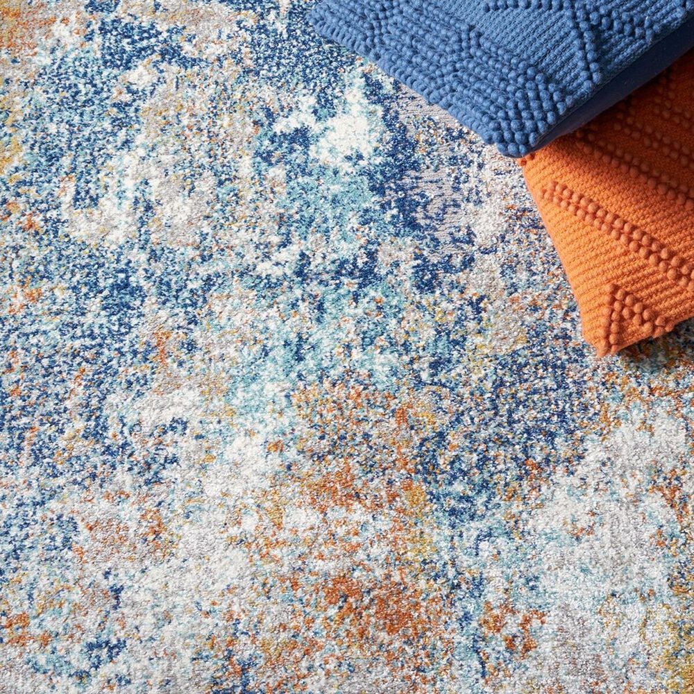 Safavieh Aston ASN710 5&#39;3&quot; x 7&#39;7&quot; Navy and Gold Area Rug, , large