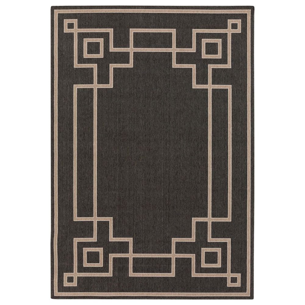 Surya Alfresco 5"11" x 8"10" Black, Brown and Beige Indoor/Outdoor Area Rug, , large