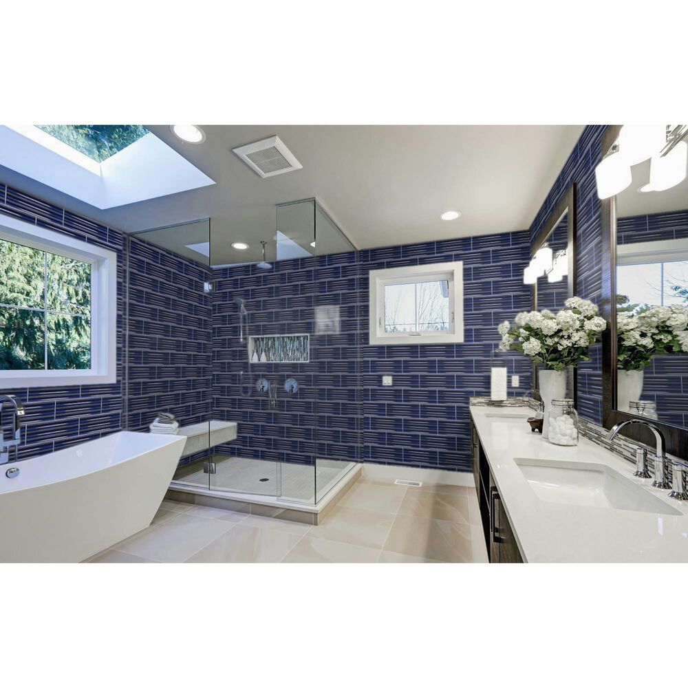 Emser Tubage Navy 7&quot; x 16&quot; Porcelain Tile, , large