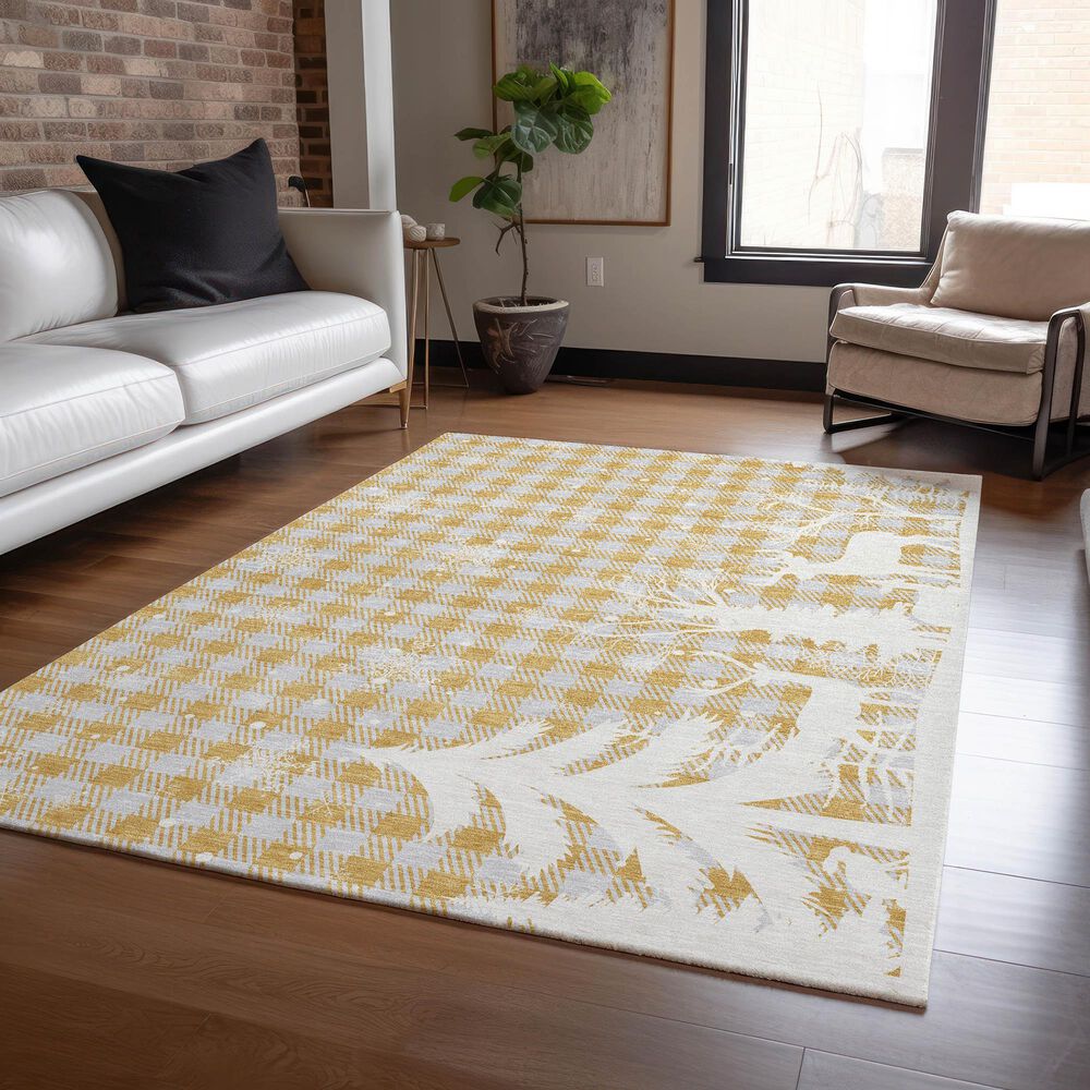 Dalyn Rug Company Wonderland WN32 5&#39; x 7&#39;6&quot; Gold Indoor/Outdoor Area Rug, , large