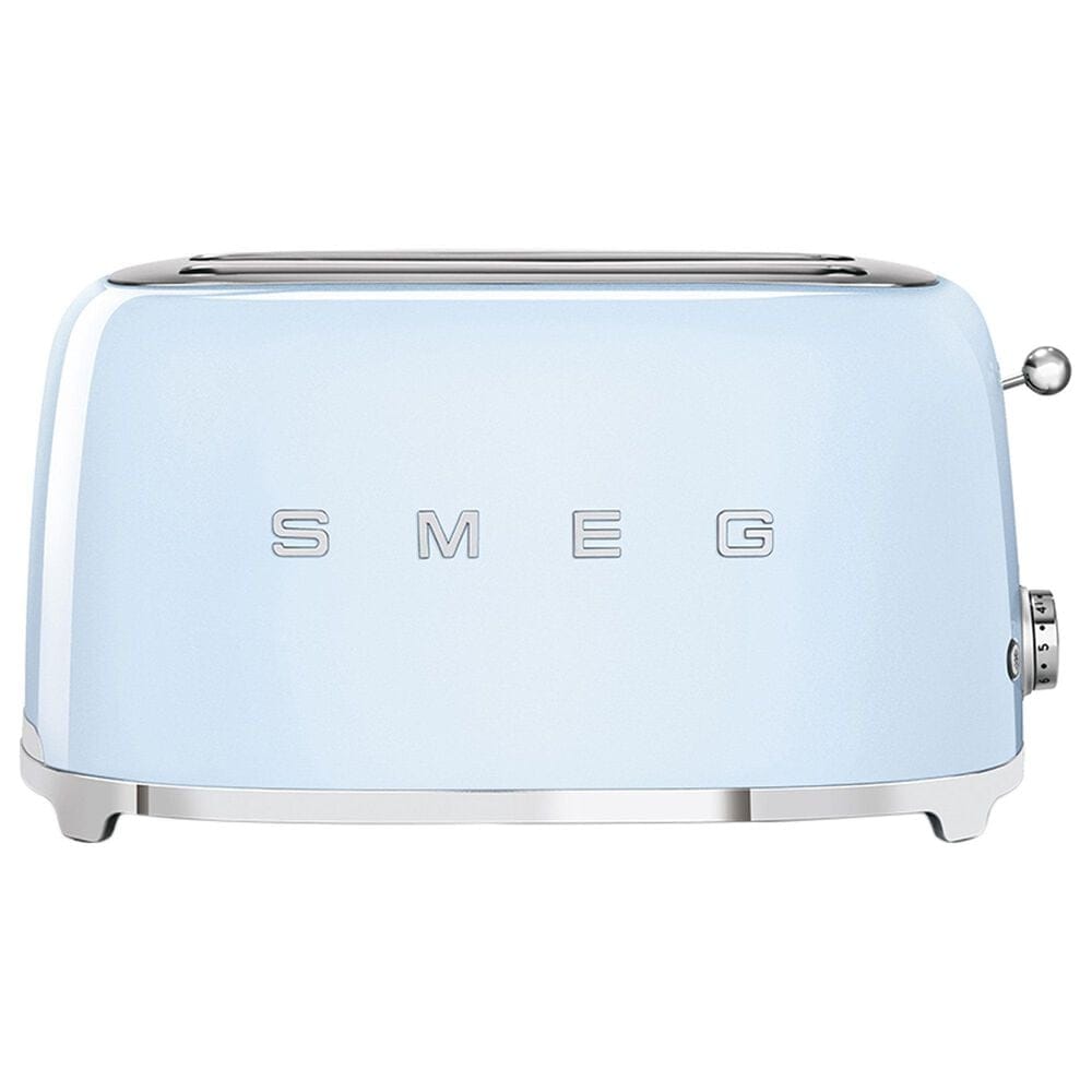 SMEG 4-Slice Retro Style Toaster in Pastel Blue and Stainless Steel, , large