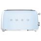 SMEG 4-Slice Retro Style Toaster in Pastel Blue and Stainless Steel, , large