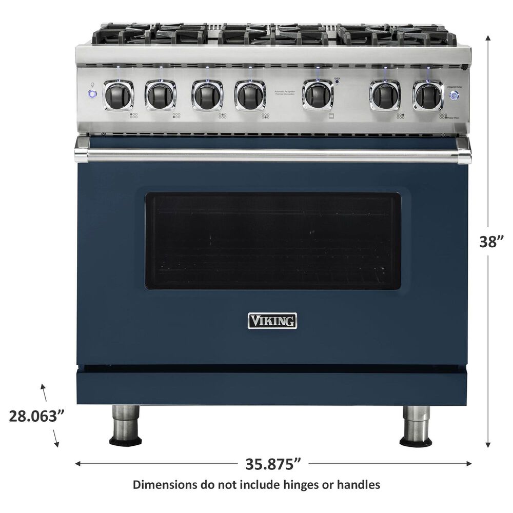 Viking Range 36&quot; Freestanding Gas Range in Slate Blue, , large