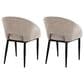 LumiSource Renee Arm Chair with Light Brown Fabric Cushion in Black (Set of 2), , large