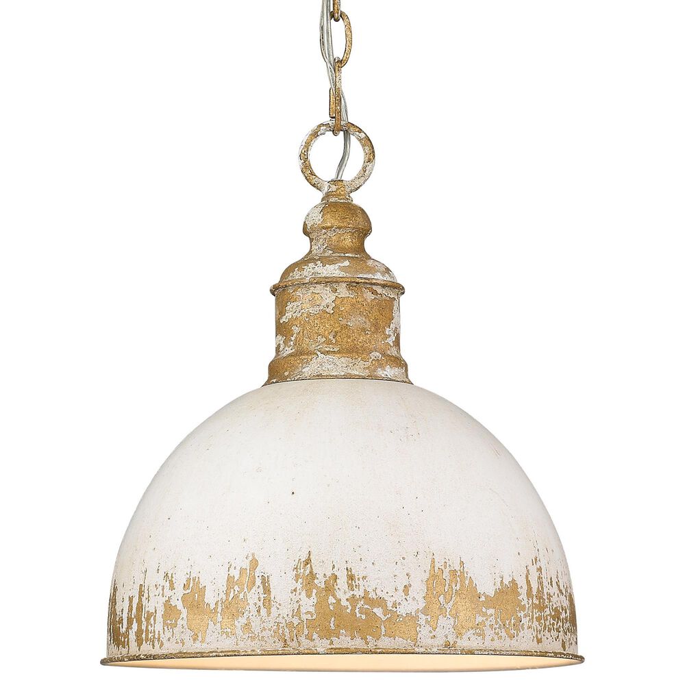 Golden Lighting Alison 1-Light Medium Pendant with Antique Ivory Shade in Vintage Gold, , large