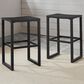 Linon Home Decor Holland Outdoor Bar Stool in Black (Set of 2), , large
