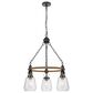 Cal Lighting Kavala 3-Light Chandelier in Burlap and Antique Brass, , large