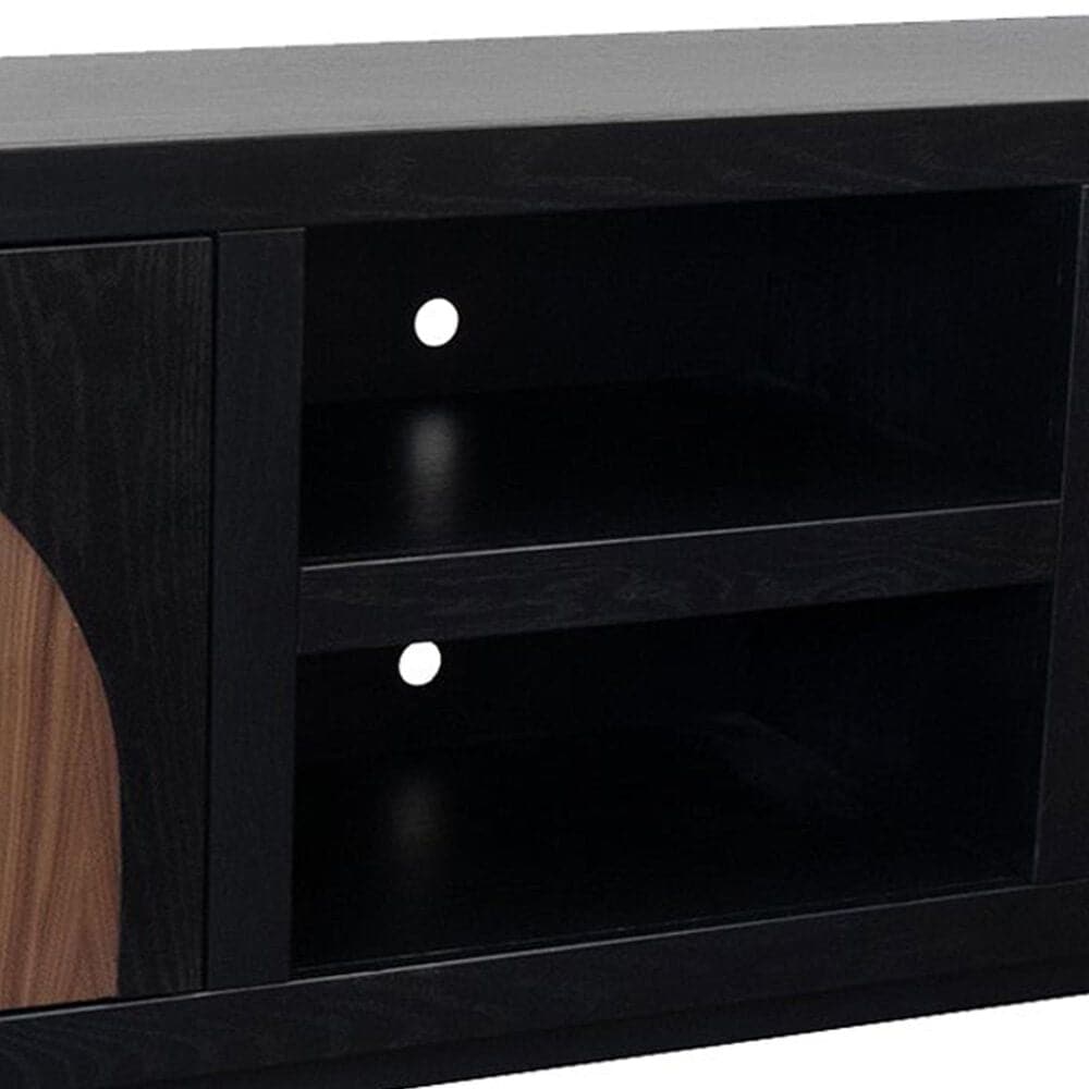 Legends Home Eclipse 92" TV Stand with Two Bookcase Piers in Clove and Natural Walnut, , large