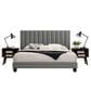 Mayberry Hill Coyote King Upholstered Platform Bed and Two Nightstands Set in Carroll Grey, , large