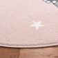 Safavieh Carousel CRK191 4" Round Pink and Ivory Kids Area Rug, , large