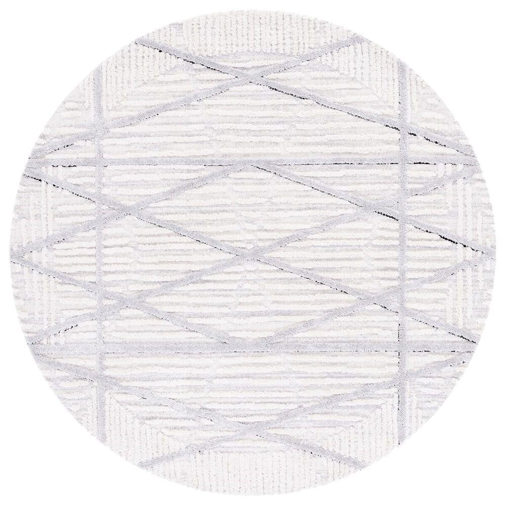 Safavieh Marrakesh MRK540F 6"7" Round Beige and Grey Area Rug, , large