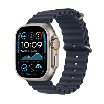 Apple Watch Ultra 2 GPS + Cellular 49mm Natural Titanium Case with Navy Ocean Band, , large