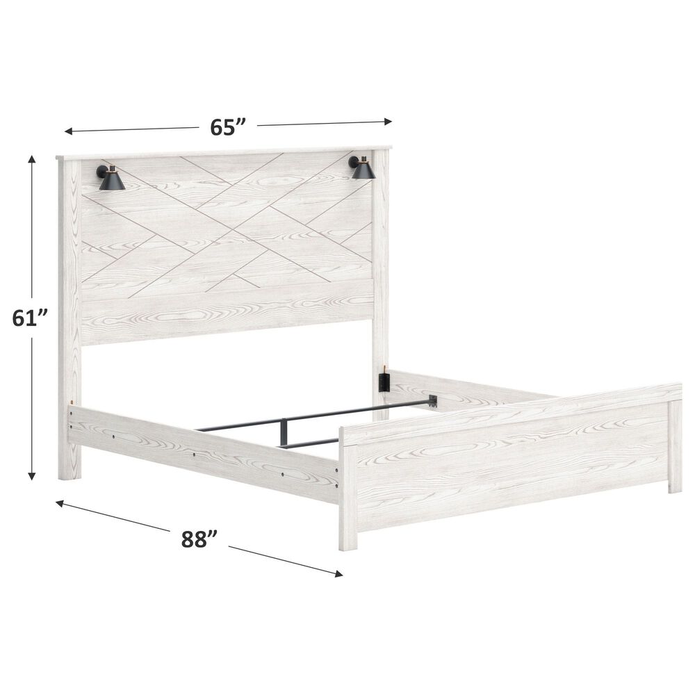 Ashley Gerridan Queen Panel Bed in White and Gray, , large