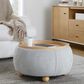 Lumisource Tray Storage Pouf with Leg in Light Grey, , large