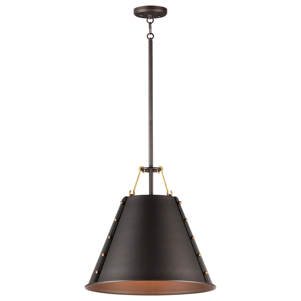 Maxim Lighting Trestle 1-Light Pendant in Oil Rubbed Bronze and Antique Brass, , large