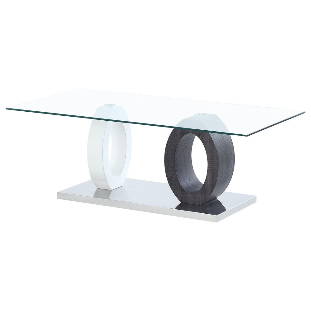 Modern Market Coffee Table in Grey, White and Silver, , large