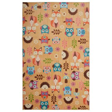 Karastan Prismatic 5" x 8" Blue, Green, Orange and Tan Kids Area Rug, , large