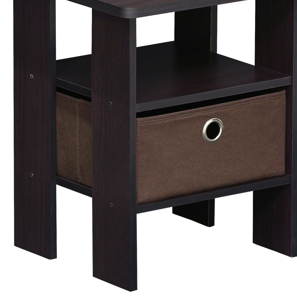 HOMLUX 1-Drawer End Table in Dark Walnut, , large