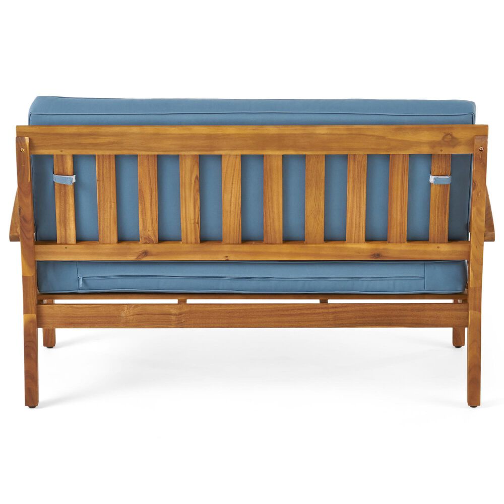 Hearth and Haven Peyton 2-Piece Patio Conversation Set with Beige Cushion in Teak, , large