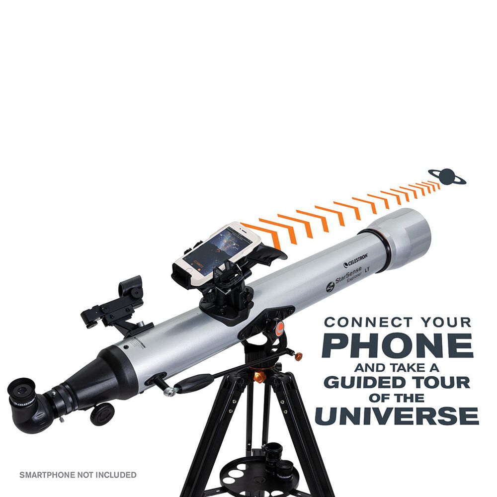 Celestron Starsense Explorer LT 80AZ Smartphone App-Enabled Refractor Telescope in Silver, , large