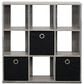 HOMLUX 9-Cube Standing Bookshelf with Bins in Grey, , large