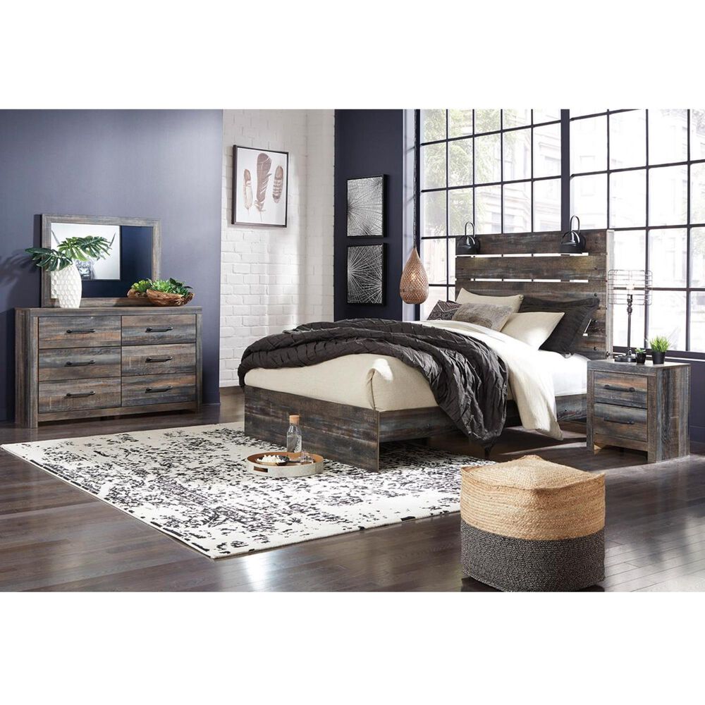 Ashley Drystan Queen Panel Bed in Rustic Brown, , large