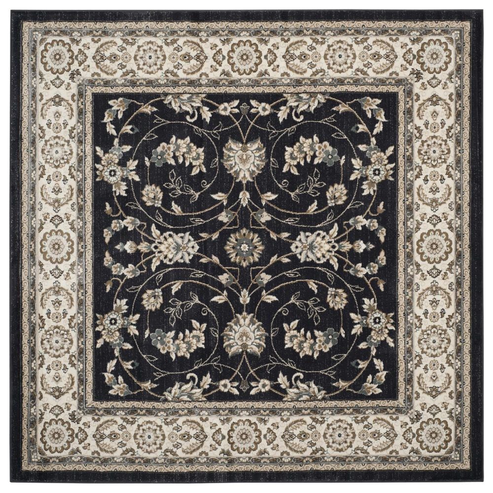 Safavieh Lyndhurst 7" Square Anthracite and Cream Area Rug, , large