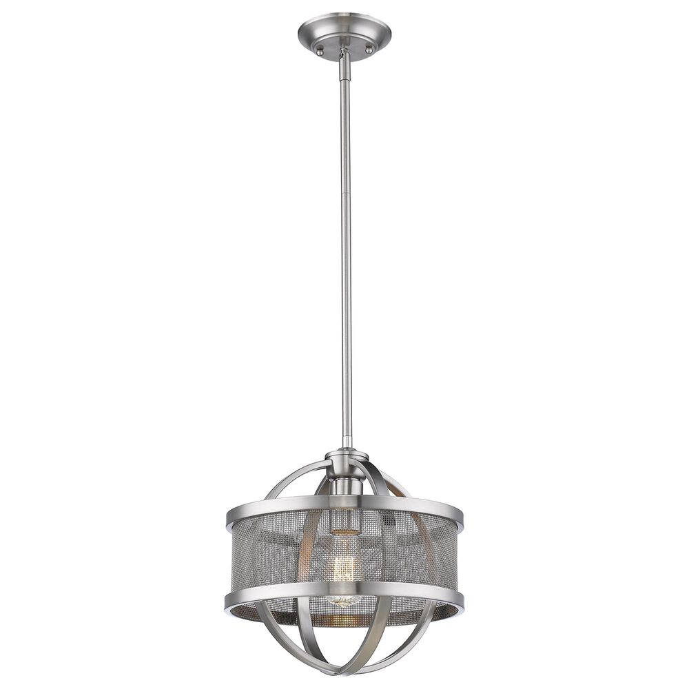 Golden Lighting Colson 1-Light Mini Pendant with Mesh Shade in Pewter, , large