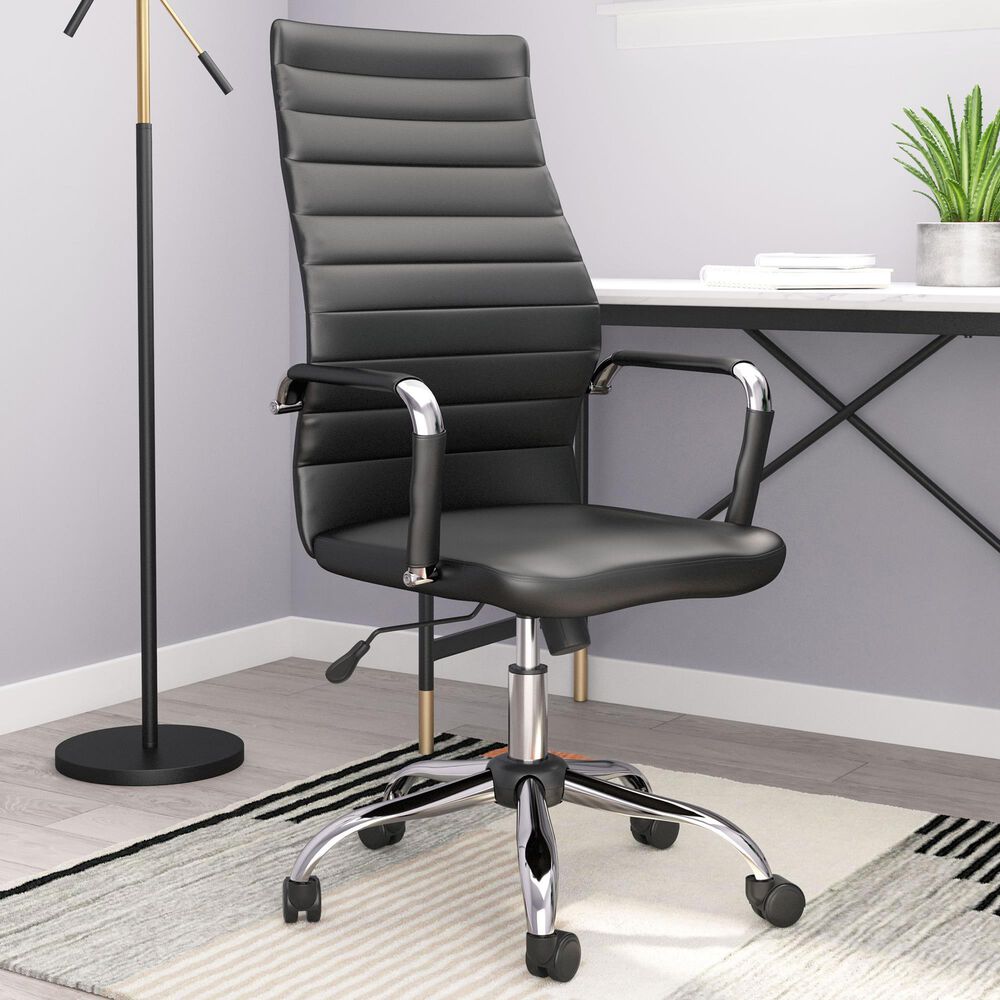 Zuo Modern Primero Office Chair in Black and Silver, , large