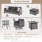 HOMLUX 7-Piece Patio Sofa Set in Black, , large