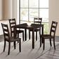 Furniture of America Lubbock 5-Piece Square Dining Set in Expresso, , large