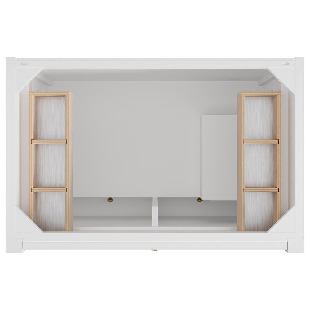 James Martin Bellshire 36" Single Bathroom Vanity in Bright White with Single Hole 3 cm White Zeus Silestone Top and Rectangular Sink, , large