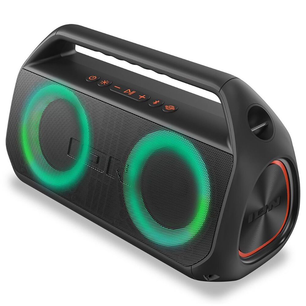 Ion Uber Boom Ultra Bluetooth Boombox Portable Speaker with Lights in Black, , large