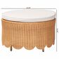 bali & pari Teresa Ottoman with Light Honey Rattan in White, , large
