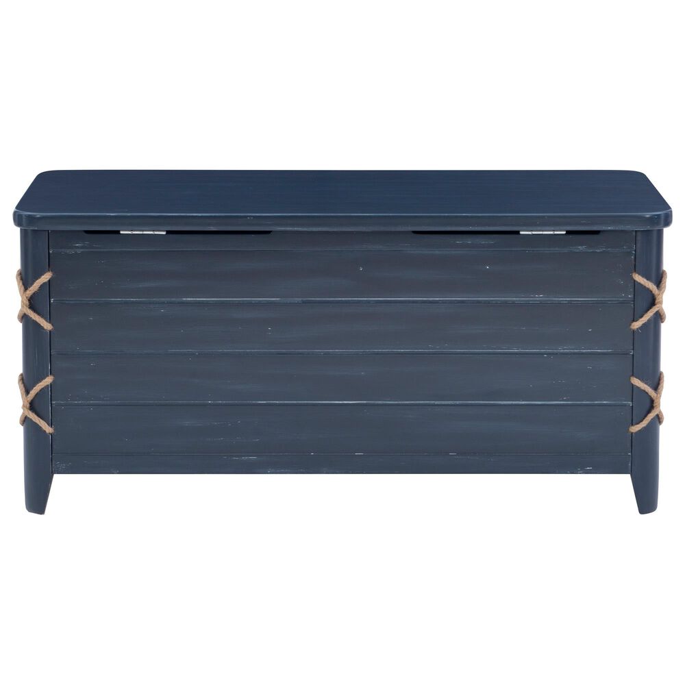 Linon Home Decor Brosnan Rope Cedar Chest in Blue, , large