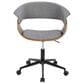 Lumisource Vintage Mod Office Chair with Light Grey Cushion in Walnut and Black, , large