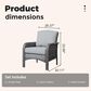 HOMLUX 27" Patio Single Chair in Dark Grey (Set of 2), , large