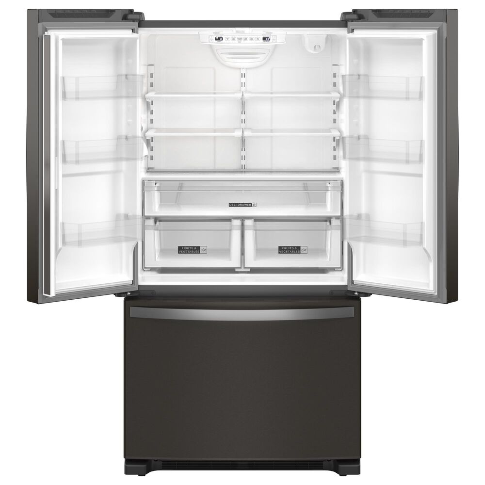 Whirlpool 25.2 Cu. Ft. French Door Refrigerator with Water Dispenser in Black Stainless Steel, , large