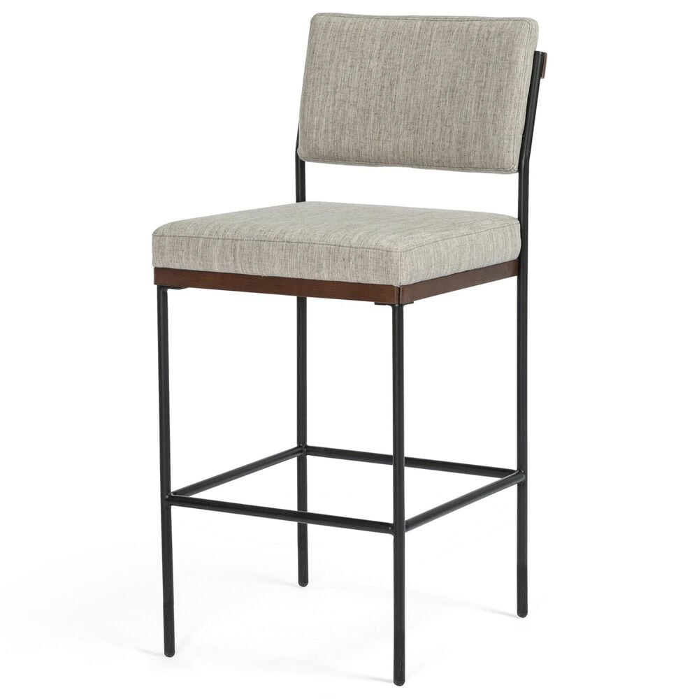Four Hands Benton Bar Stool in Almond Oak and Midnight, , large