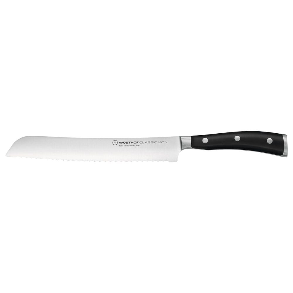 Wusthof Classic Ikon 8" Bread Knife in Stainless Steel and Black, , large