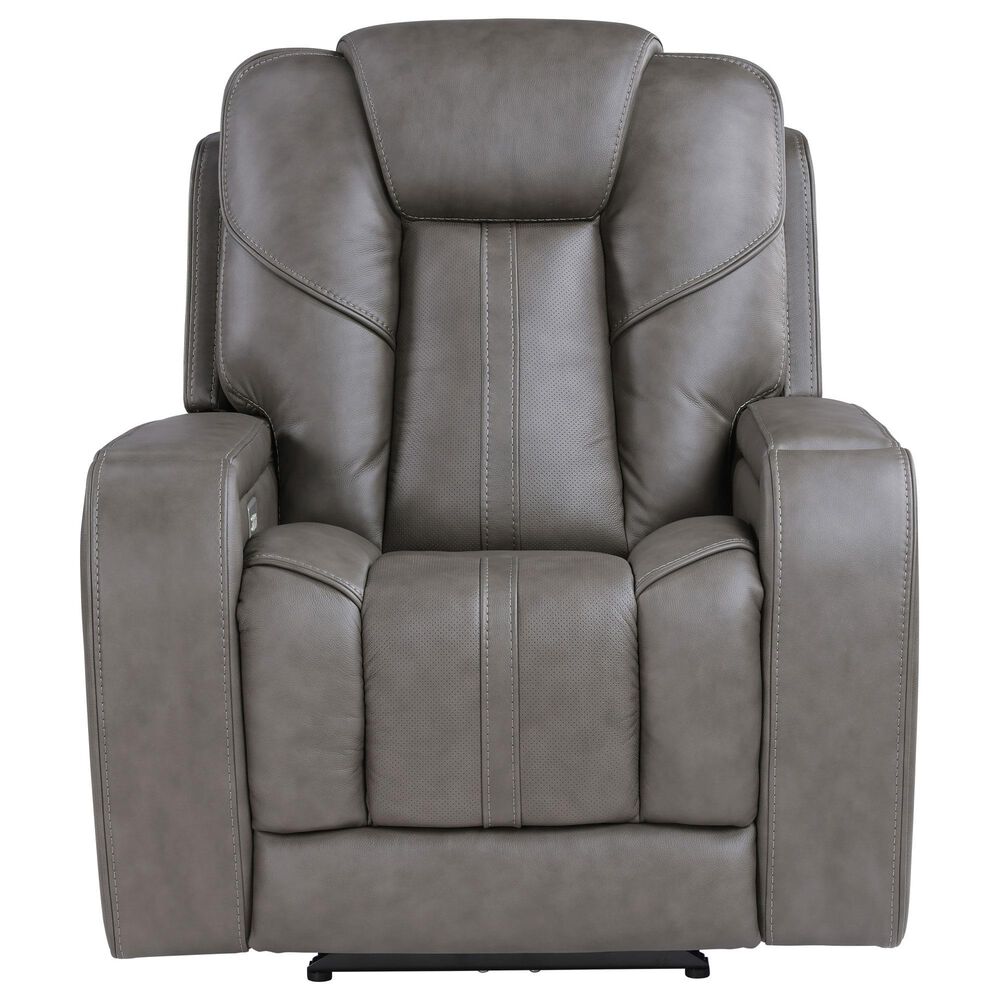 Steve Silver Daniel Triple Power Recliner with Built-in Speakers in Mossy Gray, , large