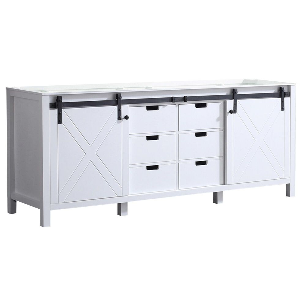 Lexora Home Marsyas 80" Double Bathroom Vanity Cabinet Only in White, , large