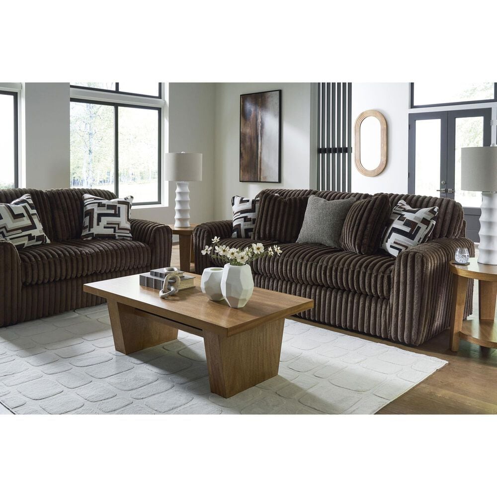 Ashley Midnight-Madness Stationary Sofa in Chocolate, , large
