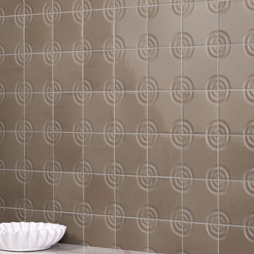 Dal-Tile Relicca Antique 4" x 4" Square Circle Ceramic Tile, , large