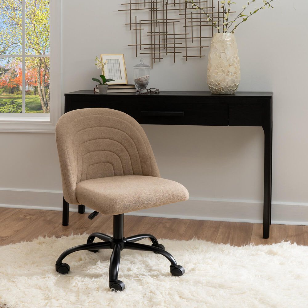 Linon Home Decor Skyla Swivel Office Chair in Beige, , large
