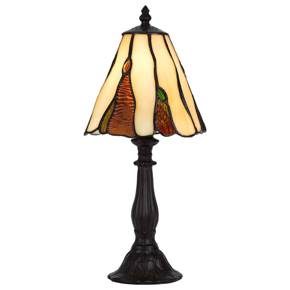 Cal Lighting 14" Tiffany Accent Lamp in Dark Bronze, , large