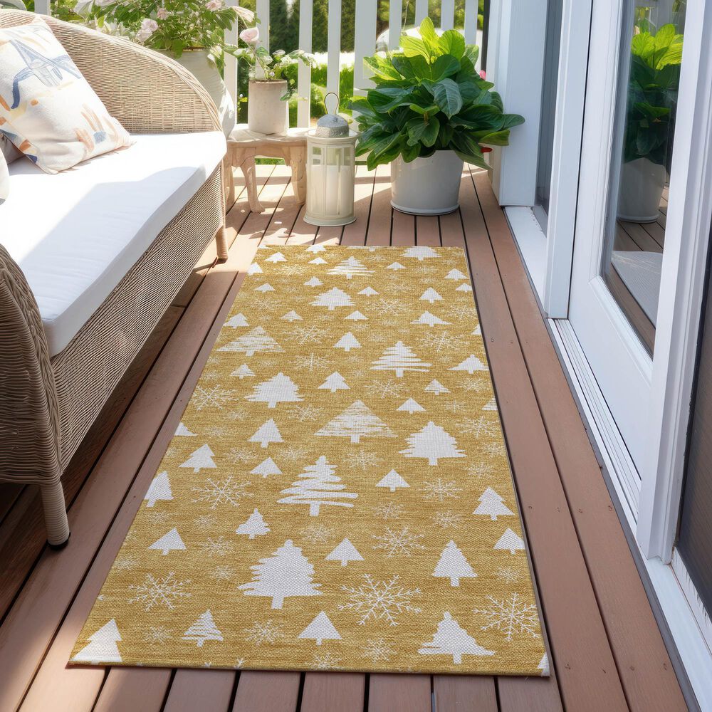 Dalyn Rug Company Wonderland WN23 2&#39;3&quot; x 7&#39;6&quot; Gold Indoor/Outdoor Runner, , large